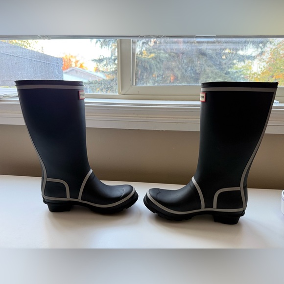 Hunter Kids Black Reflective Rain Boots Size 3 - Picture 4 of 11